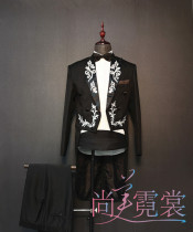 Mens black tuxedo stage performance command suit chorus suit Beijing physical store custom rental rental