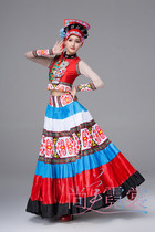 Yi July Torch Festival Colorful dress performance clothing Ethnic minority dance performance clothing custom rental