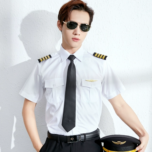 Пилот Air Young Uniform Men's Captain Fun Property Security Server Server Shirthop Nightshop Hair Model Hair
