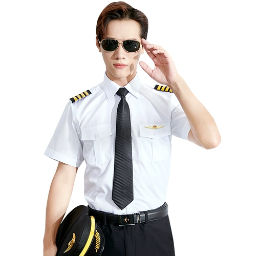 Пилот Air Young Uniform Men's Captain Fun Property Security Server Server Shirthop Nightshop Hair Model Hair