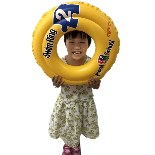 Intex, желтый плавательный круг, увеличенная толщина, 2-4 лет