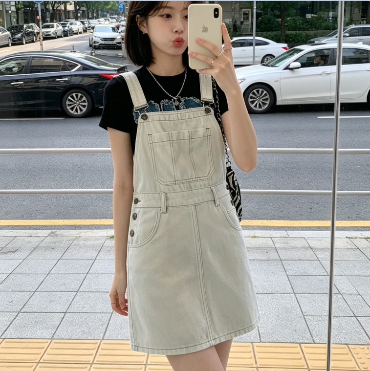Denim Suspender Skirt for Women, Summer Thin Style, 2026 New Model, Petite, Loose, Slimming, Age-Reducing, Stylish Dress Denim Suspender Skirt for Women, Summer Thin Style, 2026 New Model, Petite, Loose, Slimming, Age-Reducing, Stylish Dress