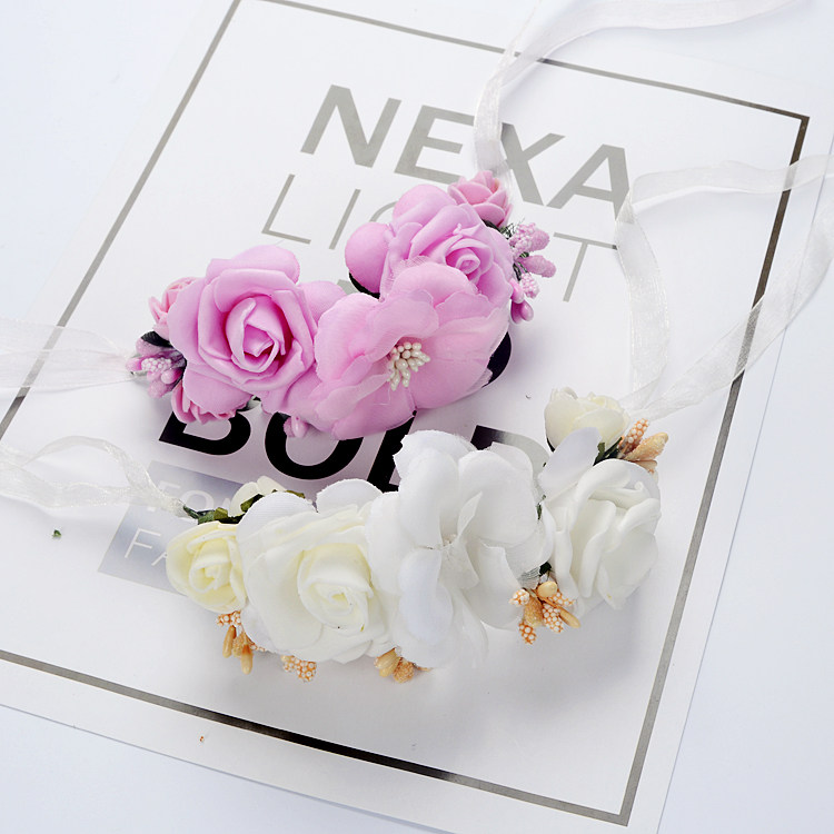 Small frescoed floral ring wrist floral hop dance table performance Tourism Holiday wedding bridesmaids Sisters Son Ensemble Meritocracy