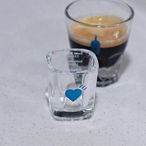 Small Blue Bottle Humanmade Loving Espresso Condensed Coffee Cup Bluearabicabottel Wine Glass