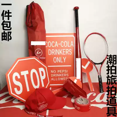 Creative travel shooting location chair photo studio photo personalized red ornaments wedding photography props letter baseball bat