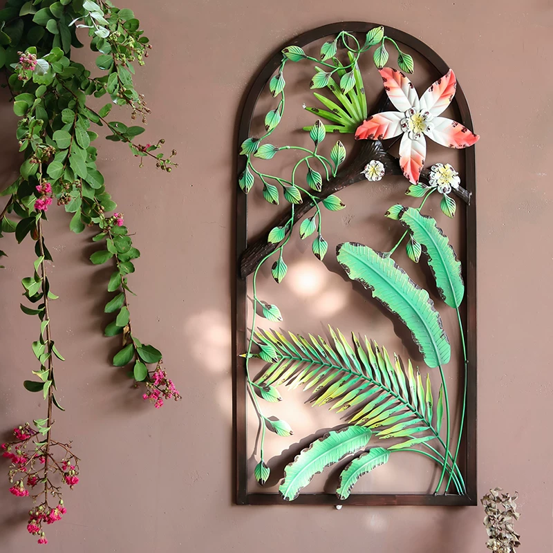 Iron decoration wall hanging plant three-dimensional art shape bar dining room shop window display mural forest series