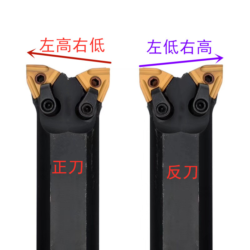 Double head CNC inner hole turning tool S32R-MW08R outer circle inner hole peach type diamond shape CNC double head bull head knife holder