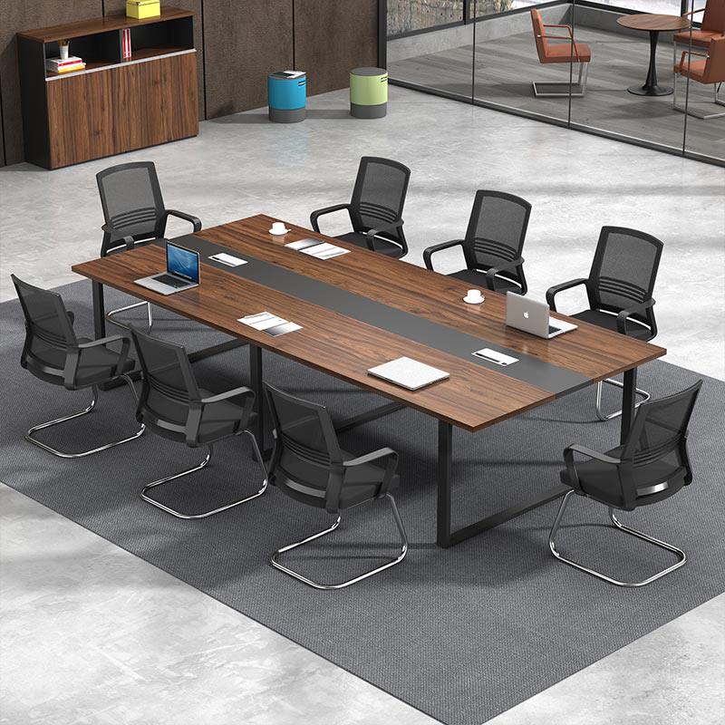 Conference table long table simple modern rectangular training table steel frame reception visitor simple negotiation table and chair combination