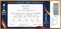 UAE Football Tickets 2017 World Cup semi-final Abu Dhabi-Real Madrid original ticket collection