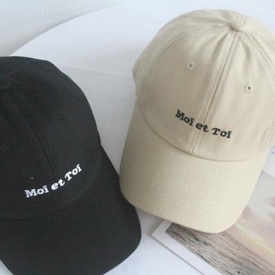 夏季ins字母棒球帽显白树莓色鸭舌帽软顶防晒太阳帽百搭女帽子潮