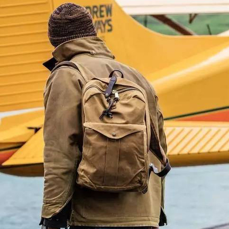 AKARMY Xtreme 70307 retro men's bag heavy anti-water repellent oil wax canvas shoulder laptop backpack