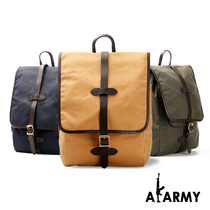AKARMY REENGRAVE 70017 BACKPACK RETRO MAN BAG HEAVY POUND ANTI WATER OIL WAXED CANVAS DOUBLE SHOULDER CARRY-ON CASUAL BAG