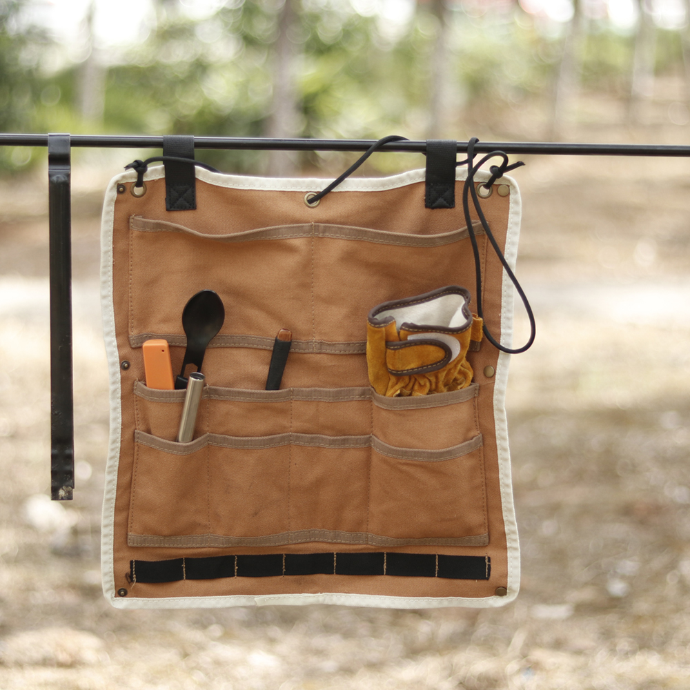 Outdoor Multifunction Canvas Hanging Bag Tent Sky Curtain Hanging Bag Outdoor Camping Equipment Accessories Cashier Bag-Taobao