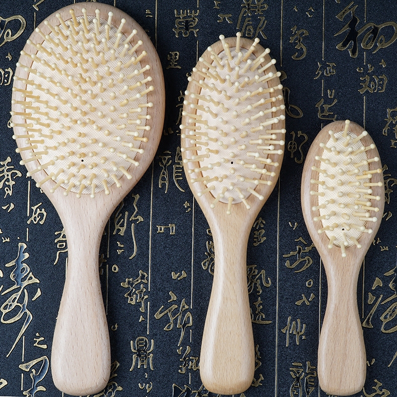 Beech large board comb, massage comb, static head comb, airbag air cushion, hairdressing, hair loss, curly hair comb, girl
