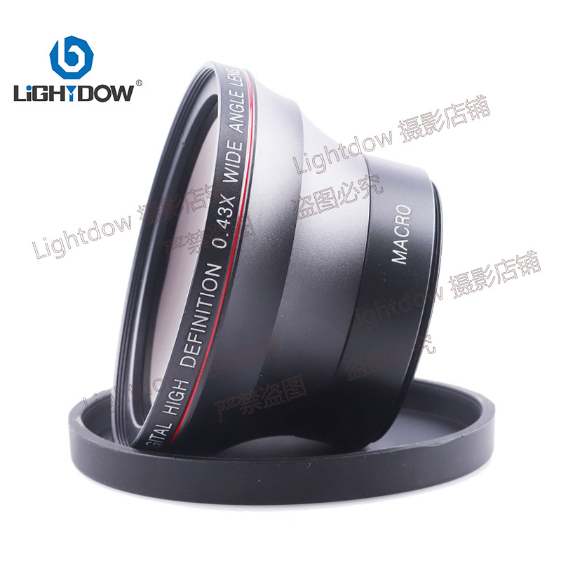 55MM 55MM 0 43X fish eye camera ultra wide angle micro-distance two-in-one additional lens suitable for Nikon Canon Sony-Taobao