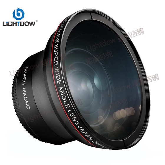 52MM0.43X 어안 카메라 초광각 매크로 Nikon, Canon 및 Sony용 추가 렌즈 2개 추가