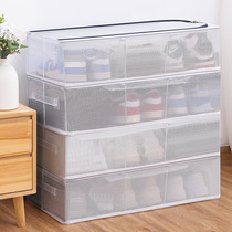 Installation-free shoe storage box steel frame thickened dustproof transparent shoe box home clothing storage box bed bottom storage box