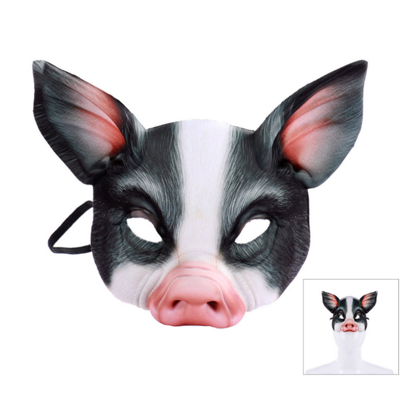 mardi gras christmas party masquerade EVA half face animal pig mask show animal mask