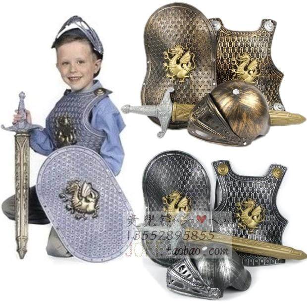 Halloween costume Boys cos Roman warrior armor Dragon Knight Armor Warrior suit Show costume