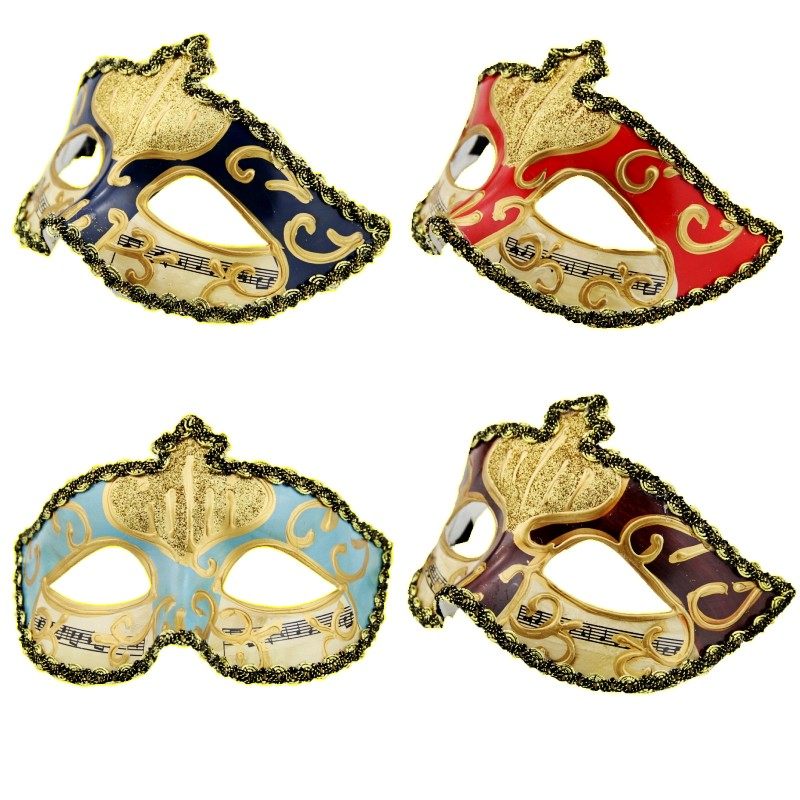 Makeup dance fake handmade retro notes Venice mask female princess half face face mask mask prince gentleman