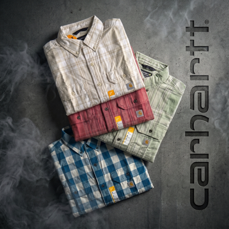 Carhartt Plaid Short-Sleeved Shirt for Men, Loose Fit Casual Workwear 106140 106746 Carhartt Plaid Short-Sleeved Shirt for Men, Loose Fit Casual Workwear 106140 106746