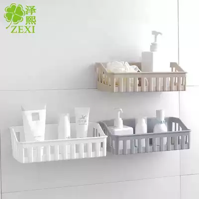 Xinjiang brother toilet bathroom shelf shelf non-perforated powder room wall-mounted plastic storage layer Rack department store