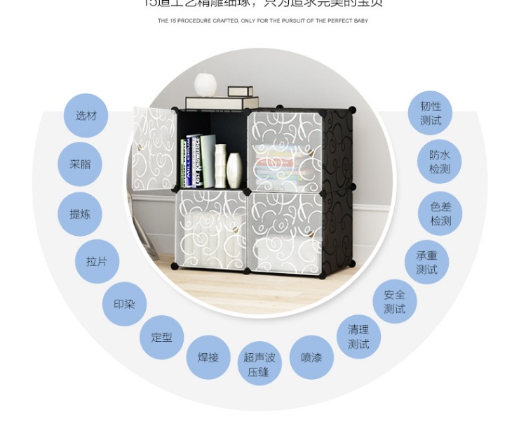 Tủ lắp ráp miễn phí kết hợp găng tay cửa tủ lưu trữ đặt với kệ gấp đơn giản nhựa hiện đại đơn giản - Buồng mẫu tủ quần áo