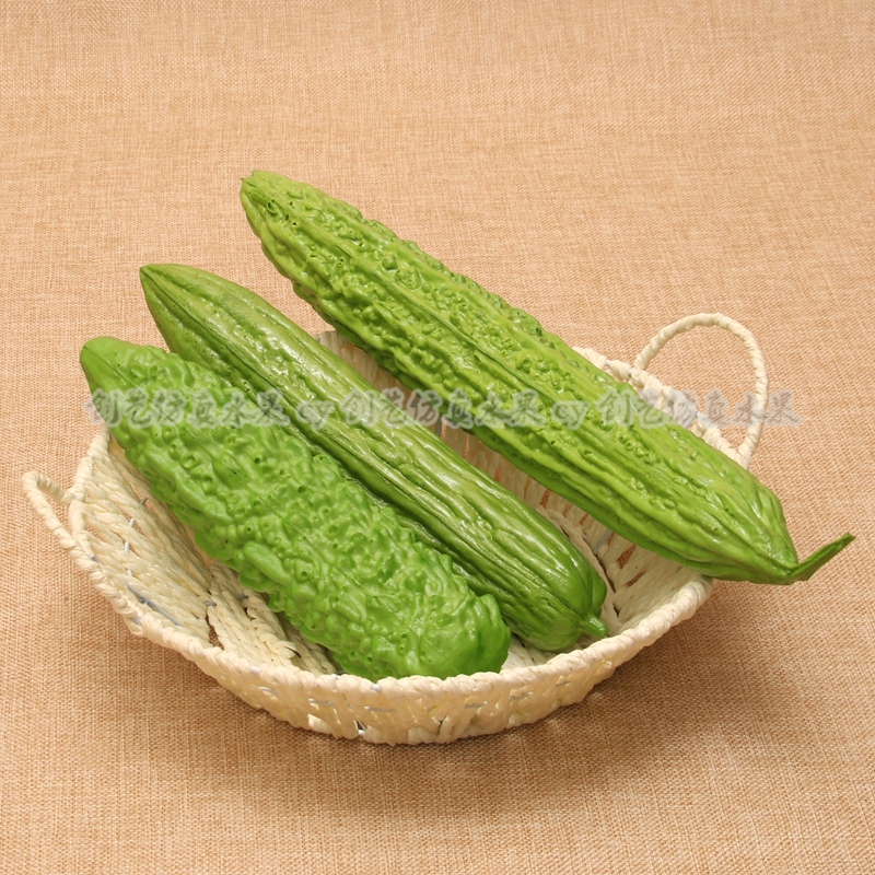 Simulation Fruit Fake Vegetable Model Home Overall Cabinet Photography Decorations Hotel Simulation PU Bitter Melon