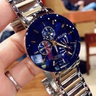 BULOVA 蓝盘逆跳夜光手表
