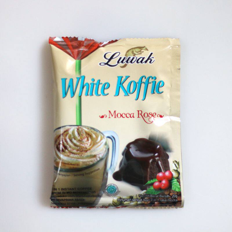 (40 sachets) Bulk Cat Siluwa White Coffee Mocha Flavor 20g Indonesia Imported Instant Coffee Powder