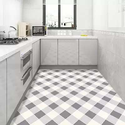 Kitchen floor sticker waterproof floor oil-proof non-slip floor tile sticker self-adhesive household European cut