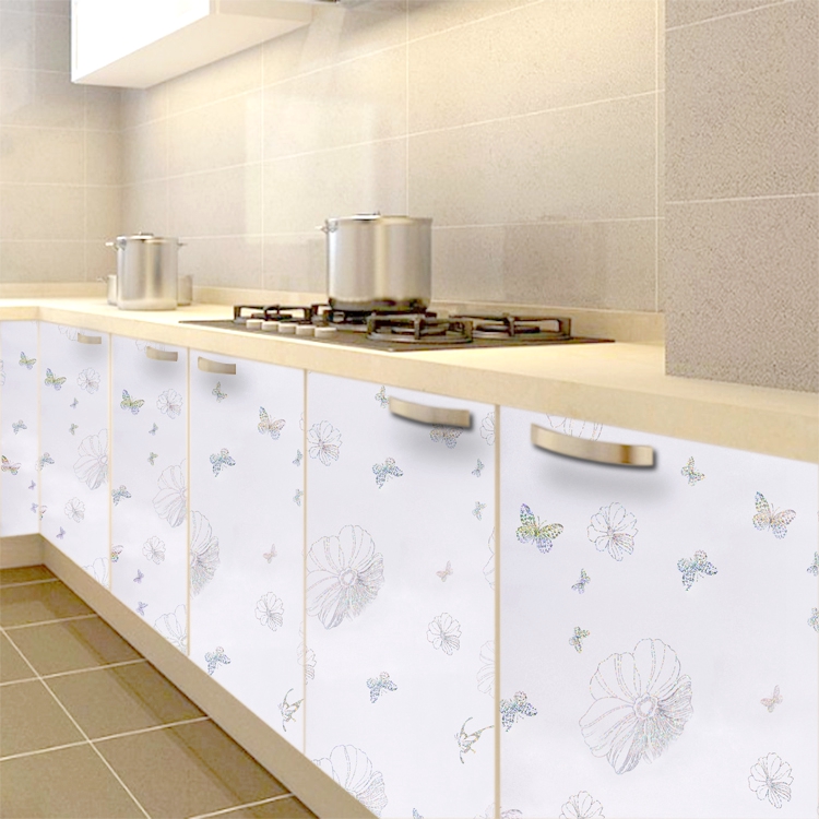 Overall cabinet door sticker Waterproof and oilproof renovation renovation kitchen overall cabinet thickened self-adhesive paint film