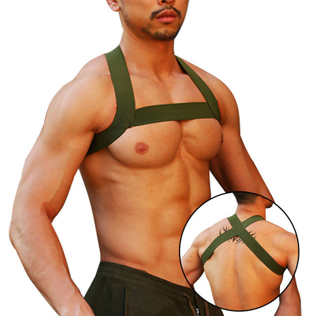 Men's sling fitness invisible nightclub dance floor back and shoulder sexy attack gay gay fat bear sling supply trendy