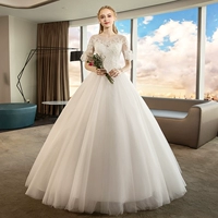 Свадебное платье, коллекция 2021, по фигуре, длинный рукав, открытые плечи, кружевное платье, подходит для подростков