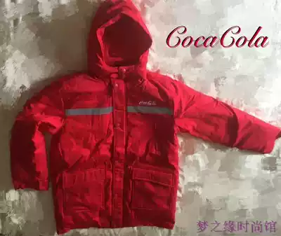 Coca-Cola winter hooded overalls windproof jacket thick cotton-padded jacket outdoor mountaineering sportswear medium and long version of the top