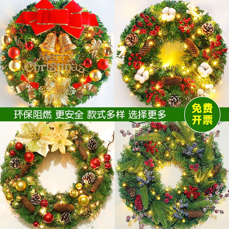 Christmas flower ring decorated door hanging 30 40 50 60cm Christmas decorations large flower ring package hanging decoration