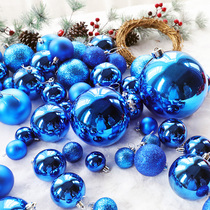 12-50cm decorative arrangement lob Christmas decorations shopping mall window ceiling 6-8cm Blue bright colored ball