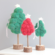 Rose red green wool felt roll creative mini Christmas tree desktop small Christmas tree ornaments