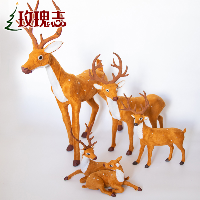 Christmas decoration couple Deer deer couple deer Christmas Deer Elk Christmas Deer Elk Christmas reindeer decoration deer scene arrangement shop celebration
