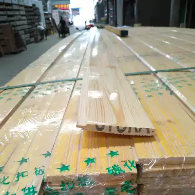 Spruce pine paint-free buckle board Log solid wood wainscoting wall skirt board suspended ceiling partition wall special natural environmental protection and health