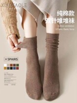Japanese GP Heaps Stocking Socks Womens Autumn Winter Pure Cotton Long Socks Black Warm Midcylinder Socks Winter 100 Hitch Stockings