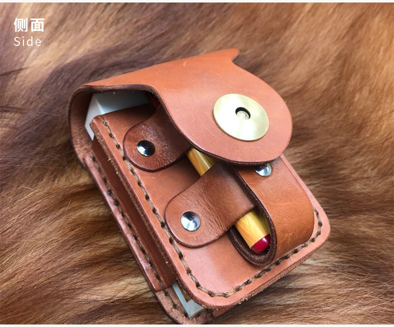 Handmade da bò da sáng tạo trường hợp thuốc lá nam cầm tay 20 que nhẹ hơn trường hợp thuốc lá một bìa bảo vệ túi tùy chỉnh - Bật lửa bật lửa dunhill