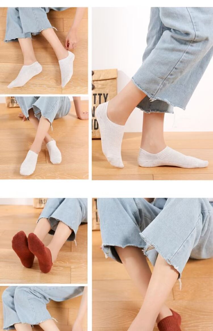 Vớ nữ mùa thu miệng nông Hàn dễ thương vớ đáy thuyền cotton thấp để giúp mùa đông silicone thông thường vô hình sỉ lẻ tất vớ đẹp giá rẻ