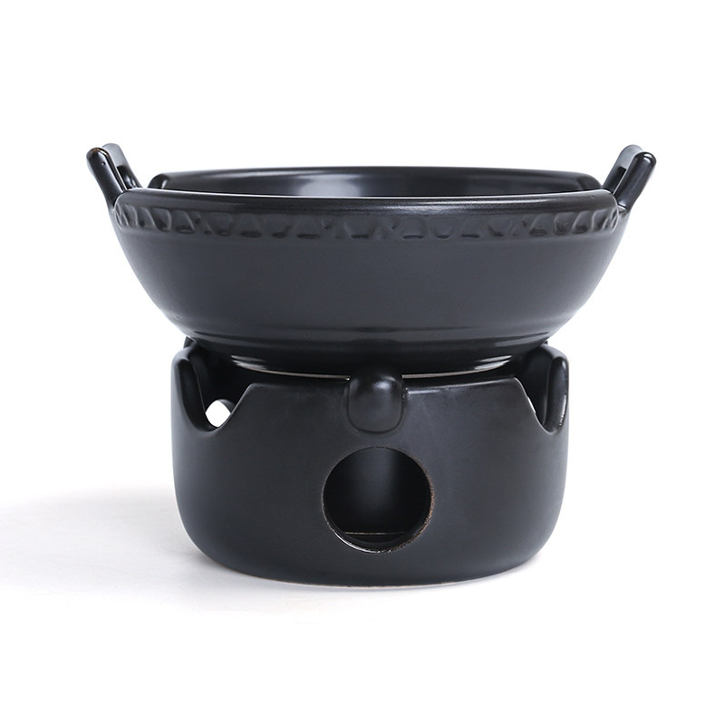 Ceramic Dry Pot Boiler Home Cutlery Sets Hotel Hotel Dining Room Commercial Alcohol Stove Solid Small Hot Pot Casserole