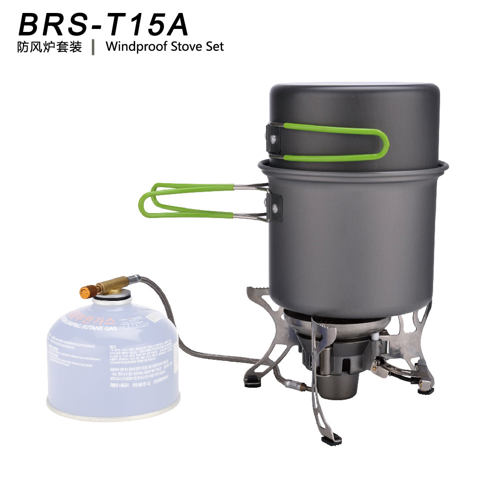 Brother BRS-T15A outdoor portable air proof stove camping stove cookware set pot equipment new spike