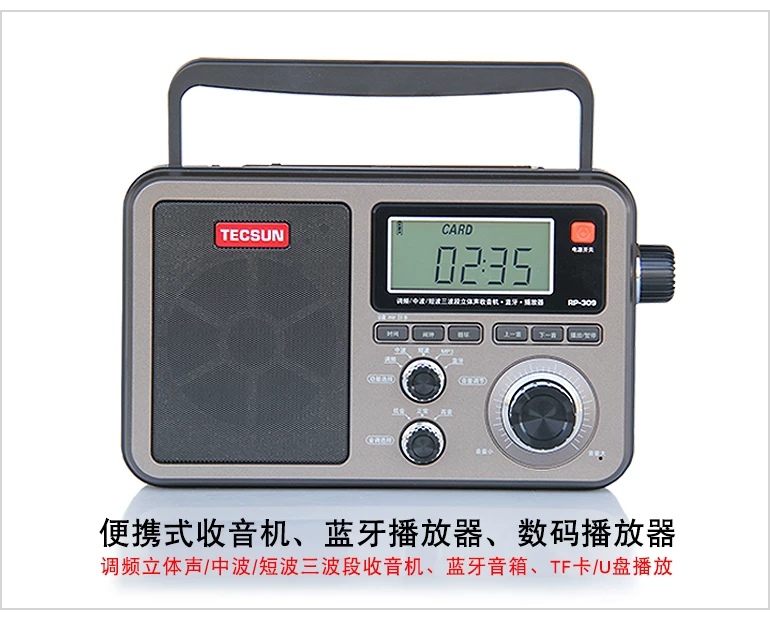 Портативное цифровое радиоприёмное устройство Desheng Tecsun RP-309, поддерживает Bluetooth-колонки и многополосное приём
