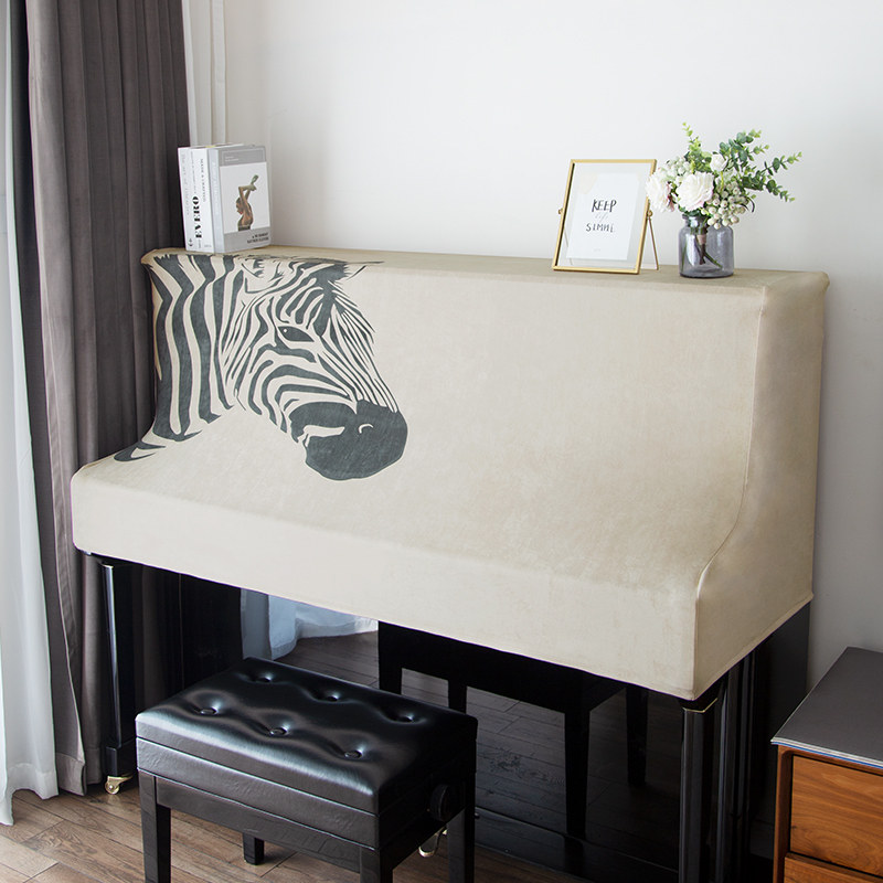 Modern minimalist elastic suede suede upright piano sleeve dust-proof anti-fouling chair with bench sleeve piano cover Soft cover cloth