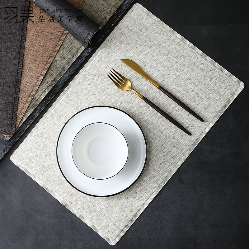 Nordic new insulation leather Western table mat Bowl mat Waterproof oil-proof and anti-scalding placemat plate mat