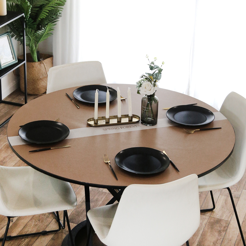 Leather table mat simple table flag table cloth art waterproof oil proof anti-scalding square table cover cloth round table table cloth