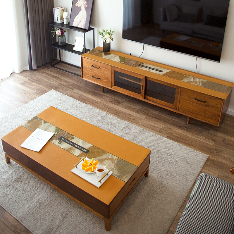 (leather tea table cushion) minimalist oil painting PVC waterproof oil-proof and washable home table tea table TV cabinet custom-made